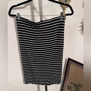 LOFT Striped Midi Skirt